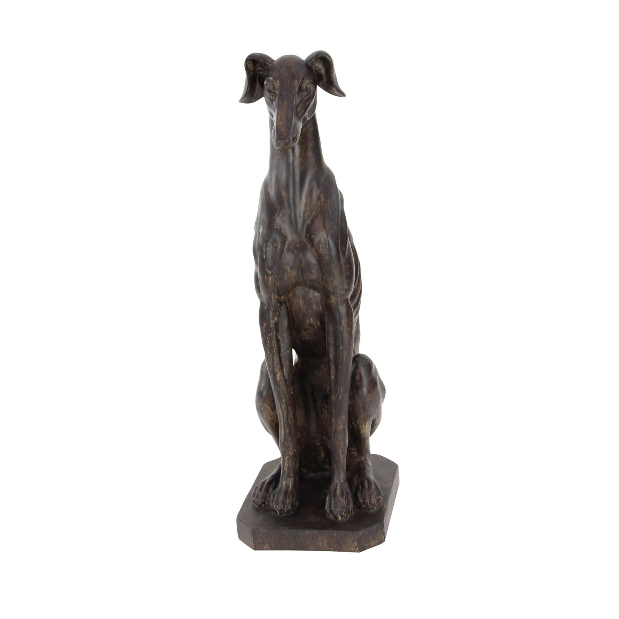 31" Brown Farmhouse Dog Sculpture